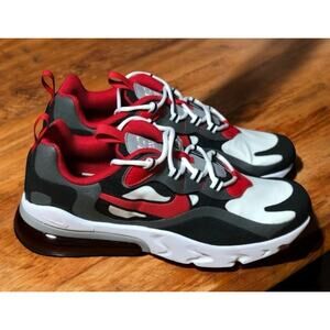 Nike Air max 270 React BQ0103 Red Black Training Shoes Kids 5Y Fast Ship